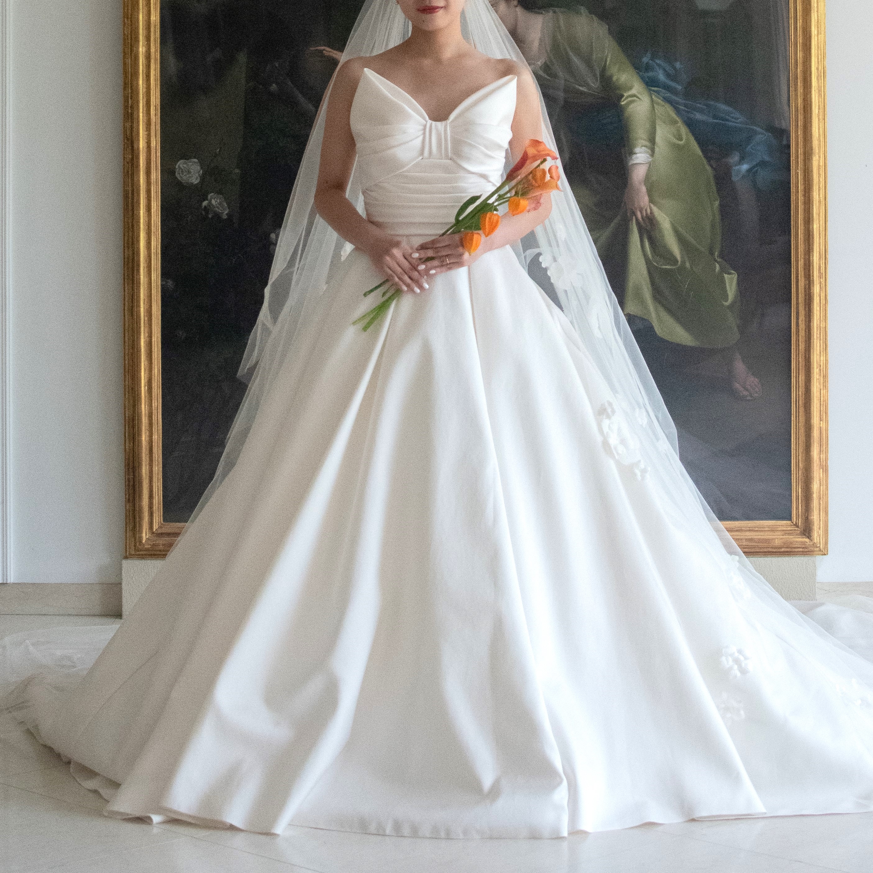 Elie Saab　エリー・サーブ　Wedding dress　ウェディングドレス　ミカドシルク　ビックボウ　リボン